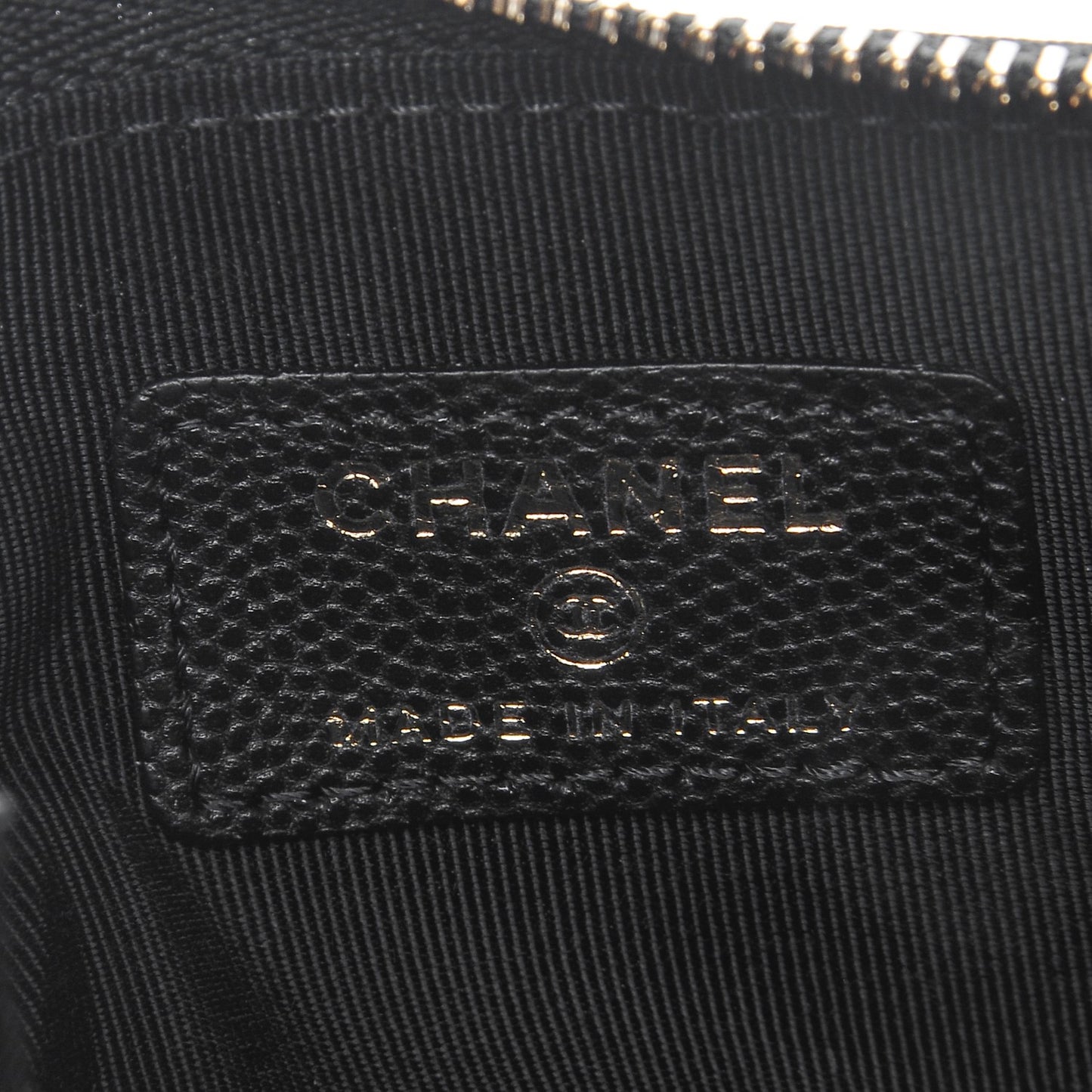 Caviar Quilted Small Cosmetic Case Black