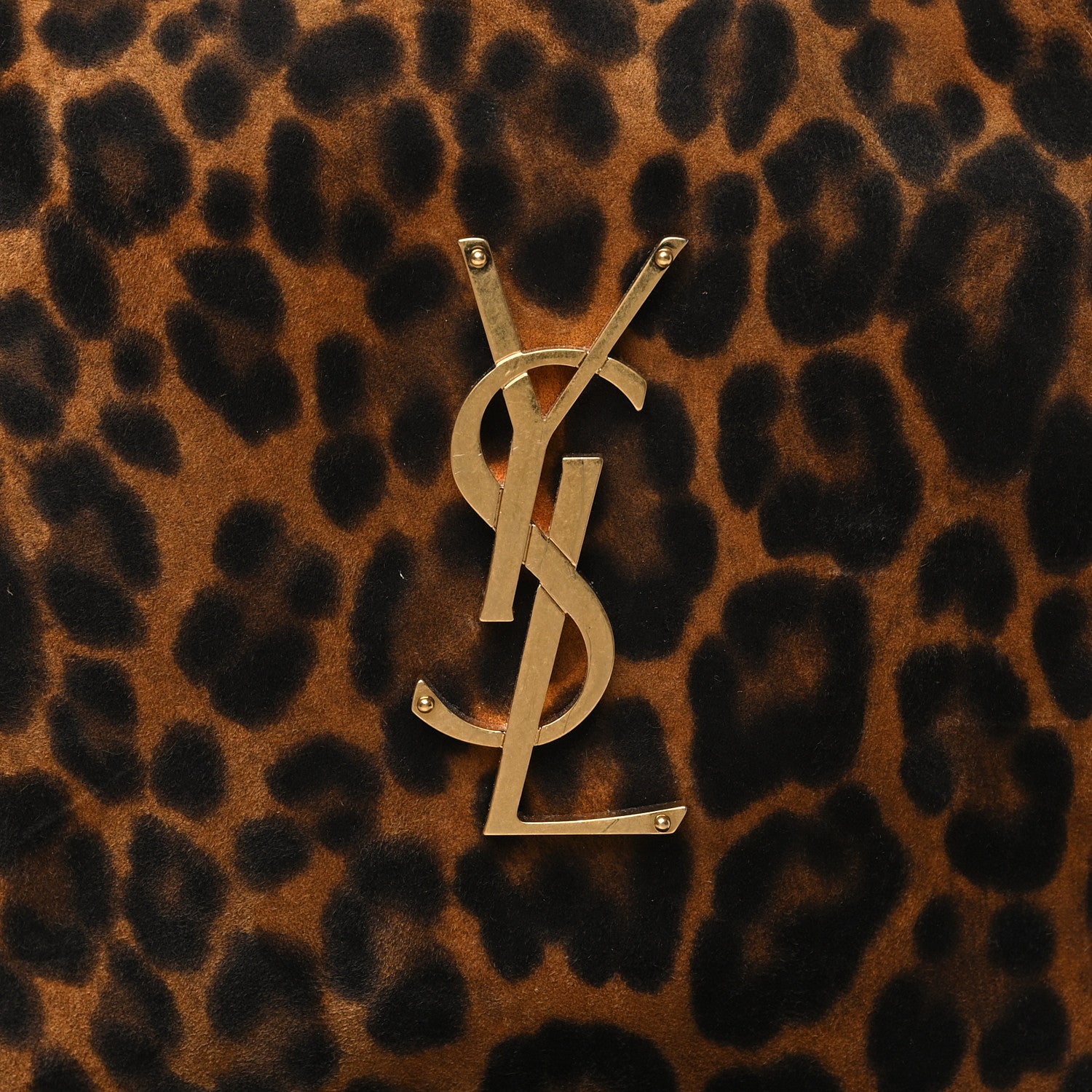 Saint Laurent Calfskin Leopard Print Monogram Lou Camera Bag Black 8 of 11