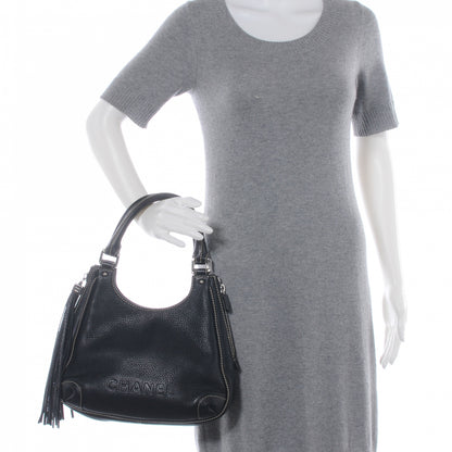 Chanel Leather Tassel Hobo Black 2 of 7