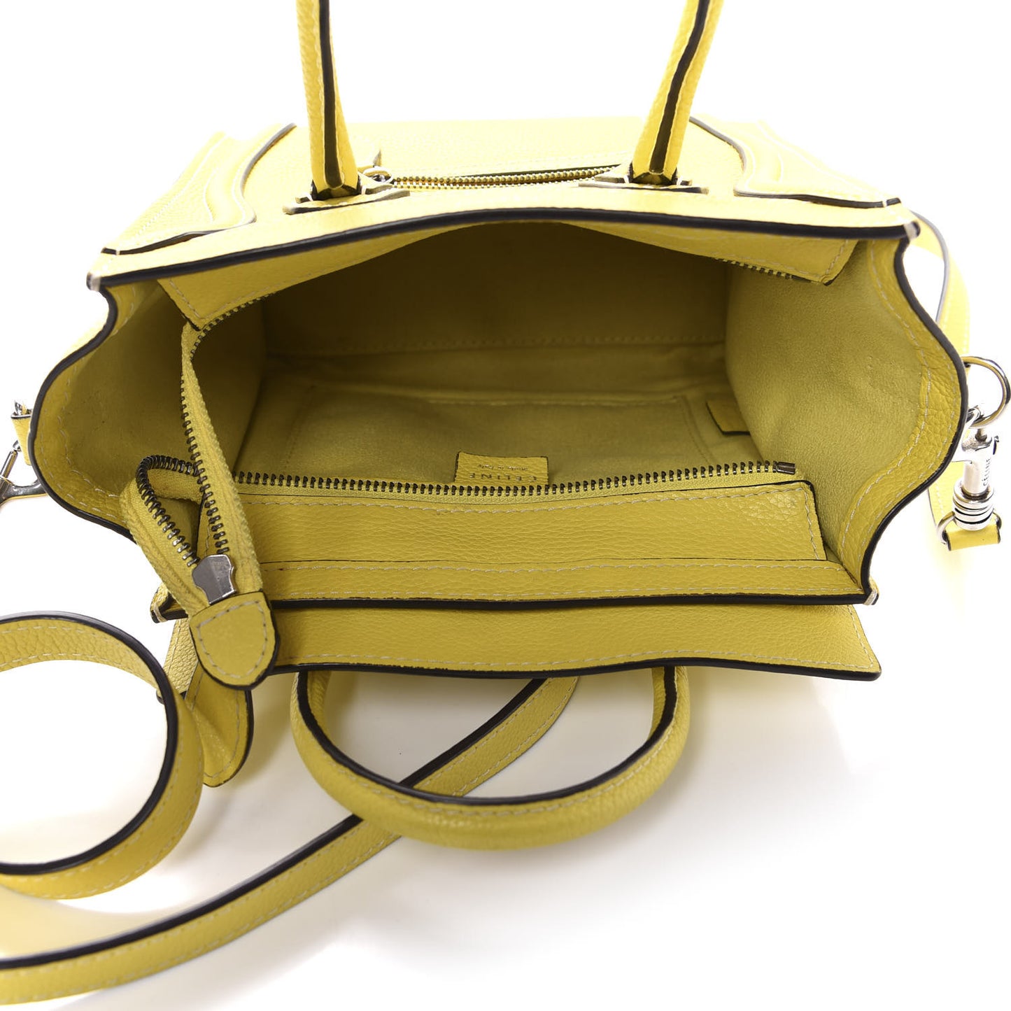 Drummed Calfskin Nano Luggage Citron