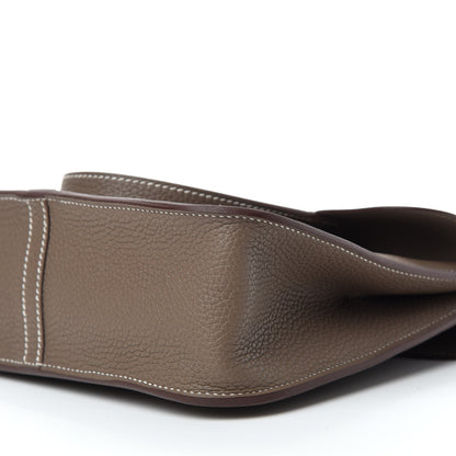Hermes Taurillon Clemence Halzan 25 Etoupe 8 of 11