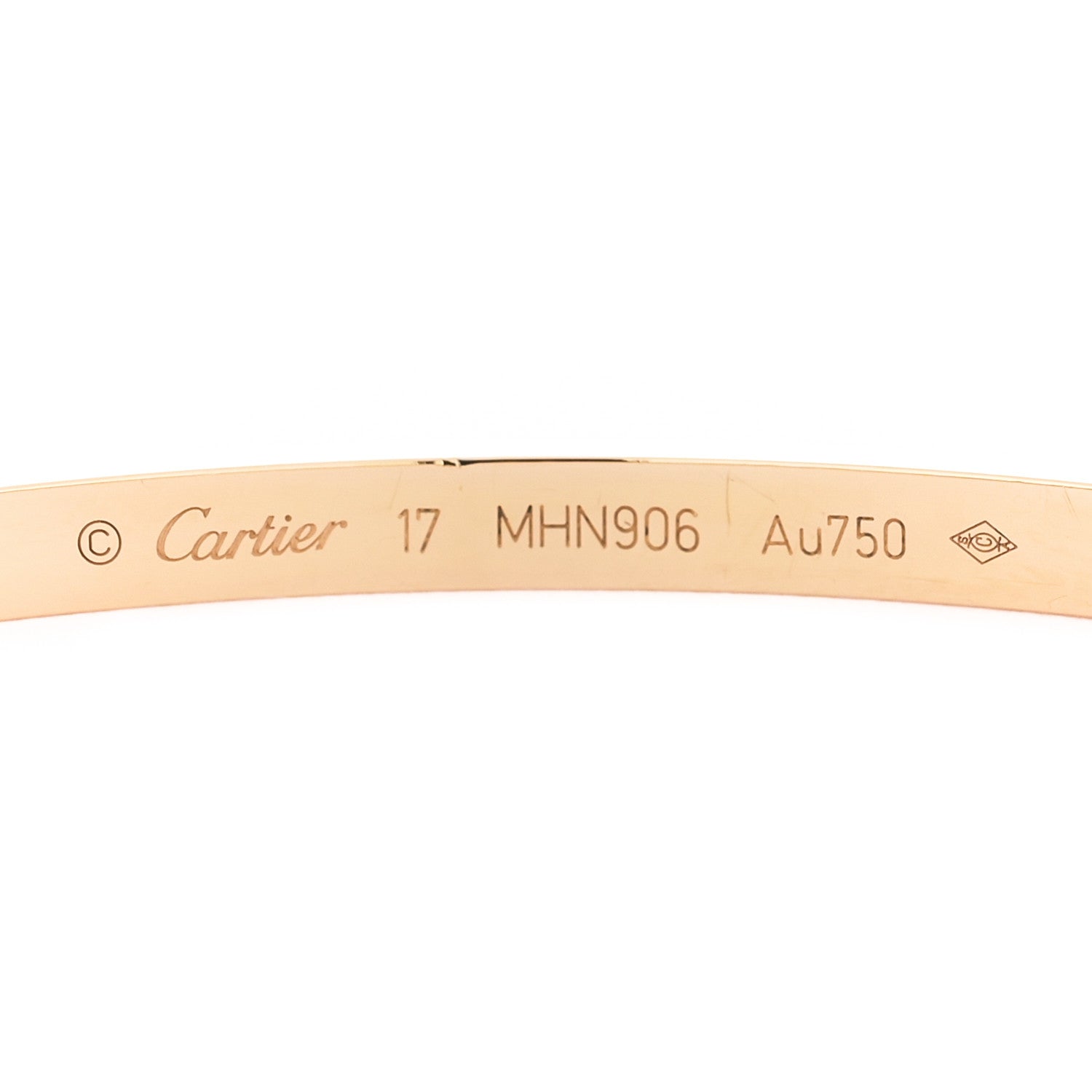 Cartier 18K Yellow Gold 6 Diamond Small LOVE Bracelet 17 4 of 5