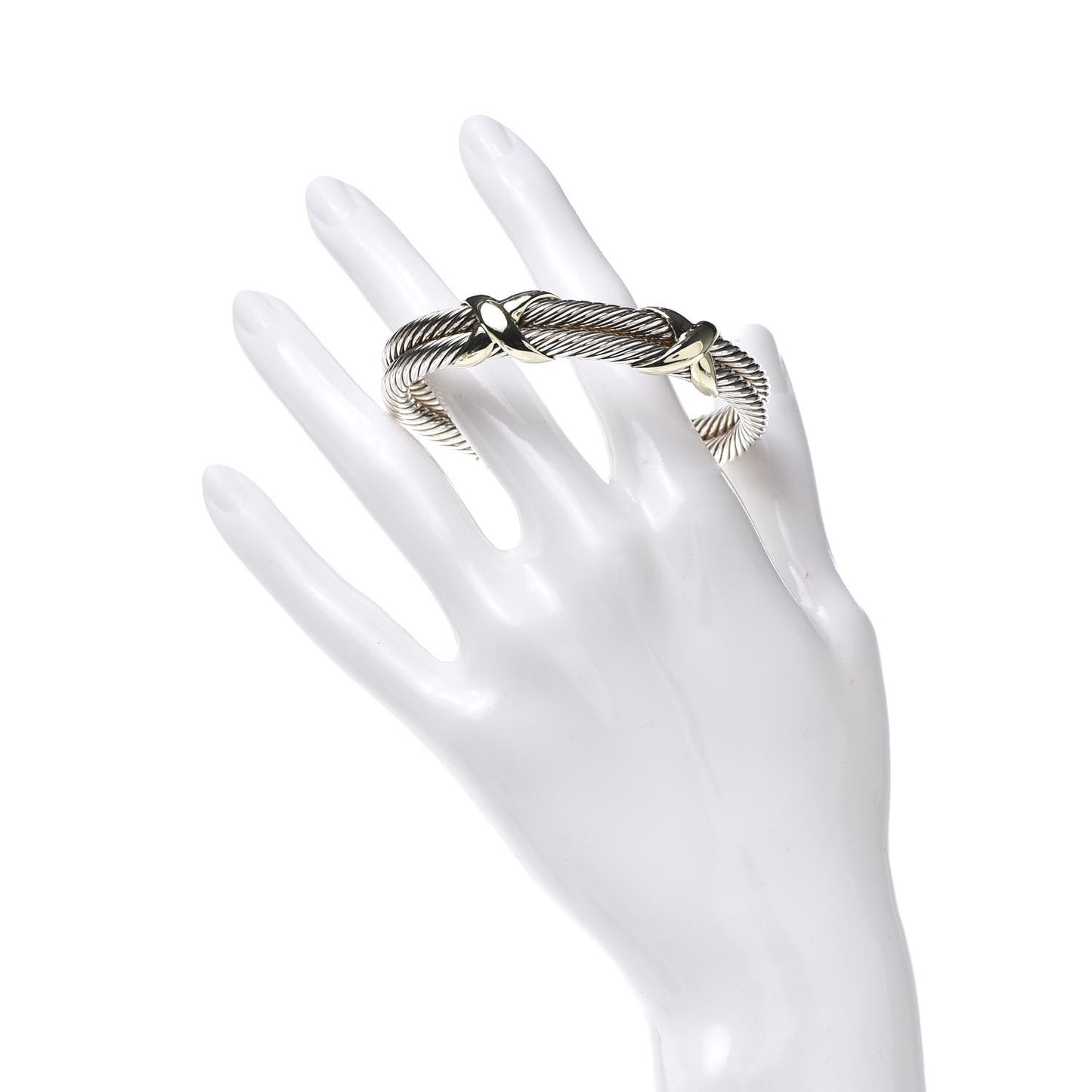 Sterling Silver 14K Yellow Gold 10mm Double X Bracelet