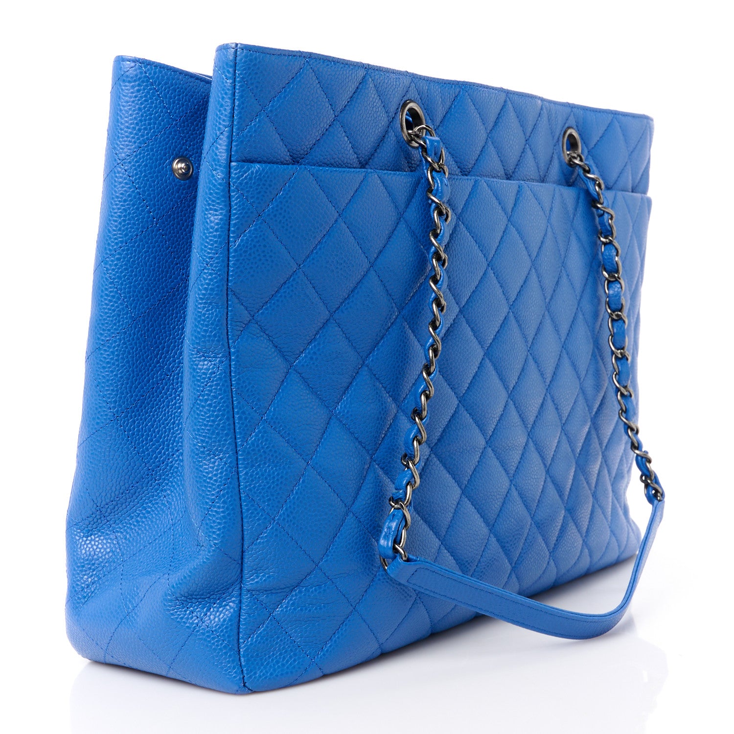 Chanel Caviar Quilted Large Classic Shopping Tote Blue 3 of 10