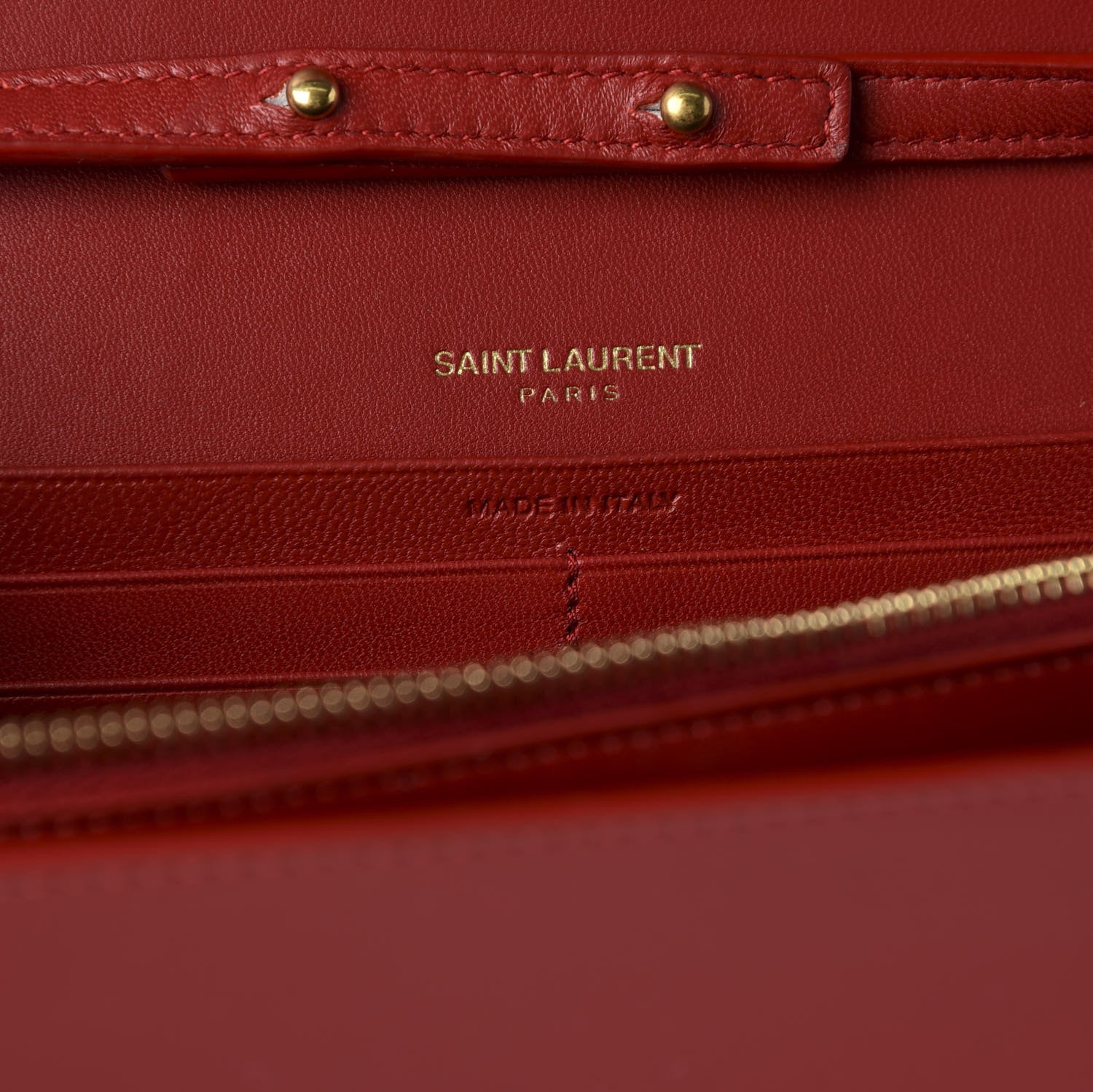 Saint Laurent Patent Calfskin Monogram Kate Wallet On Chain Red 7 of 8