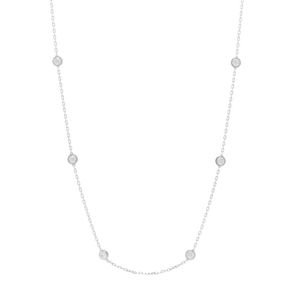 Cartier 18K White Gold 8 Diamond D'Amour Station Necklace 1 of 5