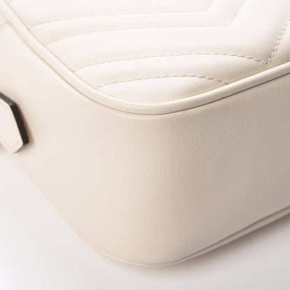 Gucci Calfskin Matelasse Small GG Marmont Chain Shoulder Bag White 13 of 14