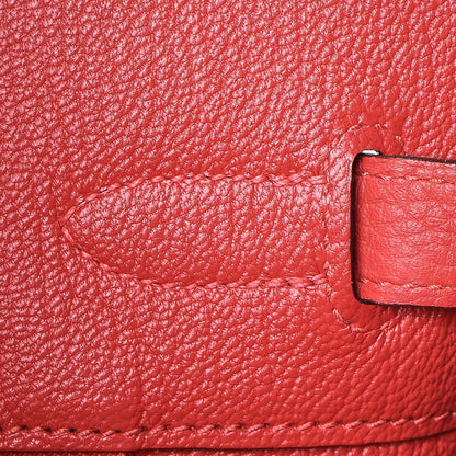 Hermes Taurillon Clemence Birkin 35 Rouge Pivoine 15 of 37