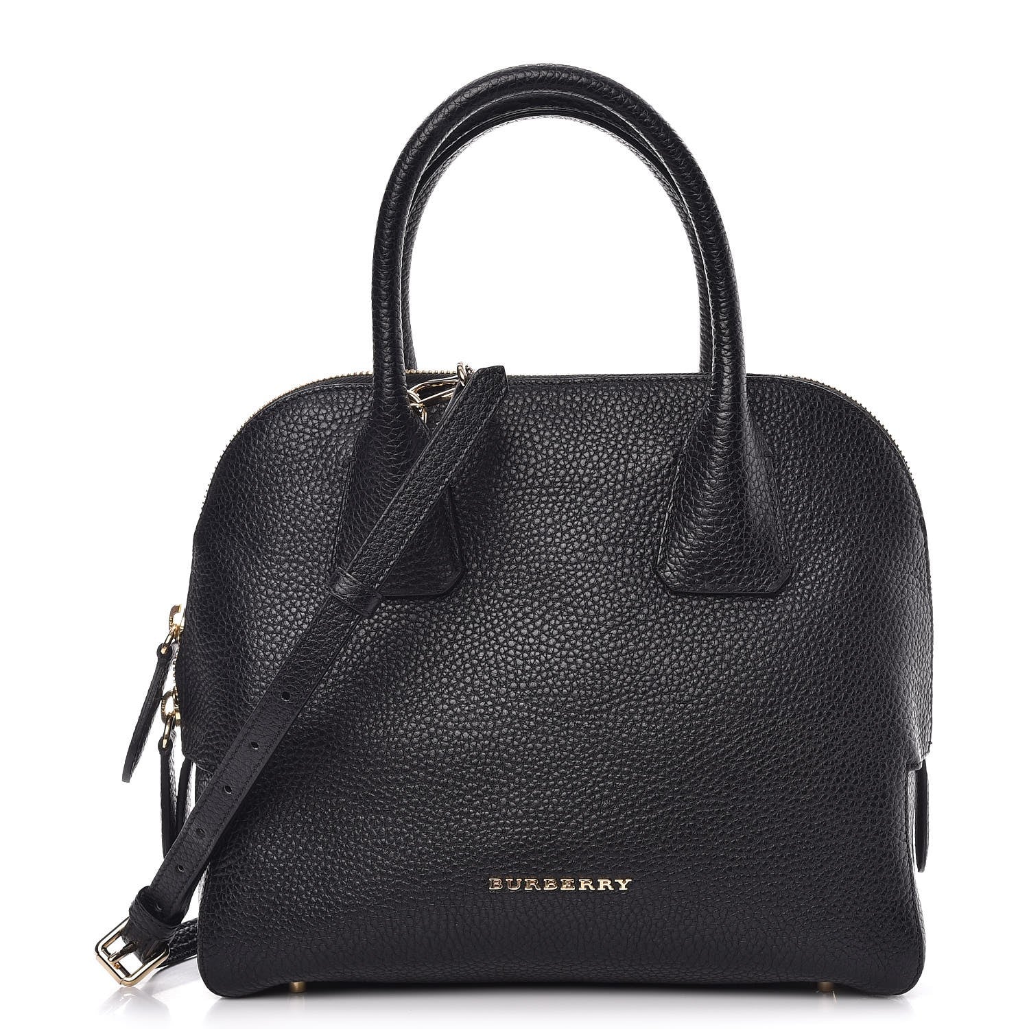 Burberry London Grainy Calfskin Small Greenwood Bowling Bag Black 1 of 14