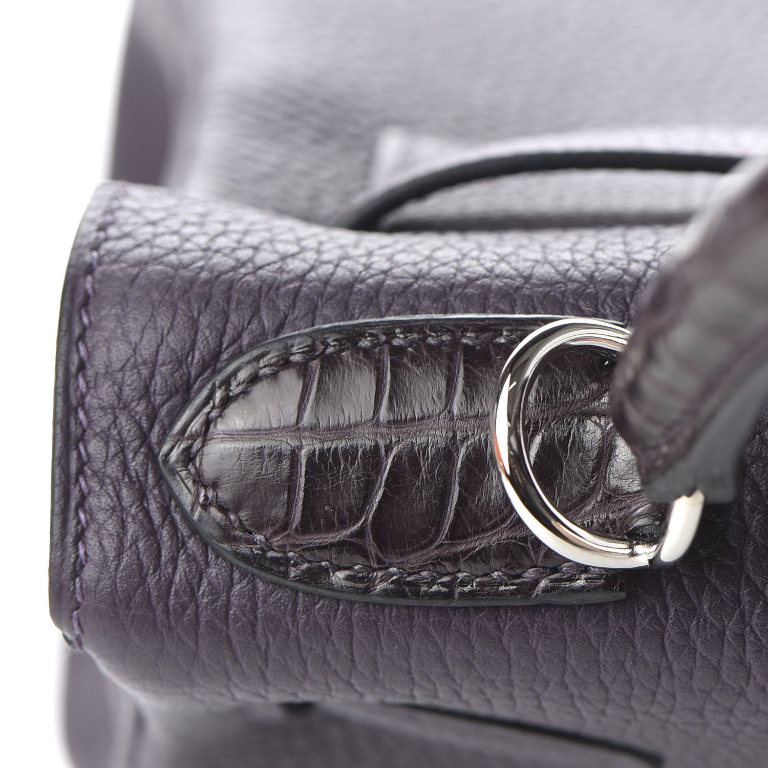 Hermes Togo Matte Alligator Kelly Retourne Touch 28 Raisin Prunoir 10 of 36