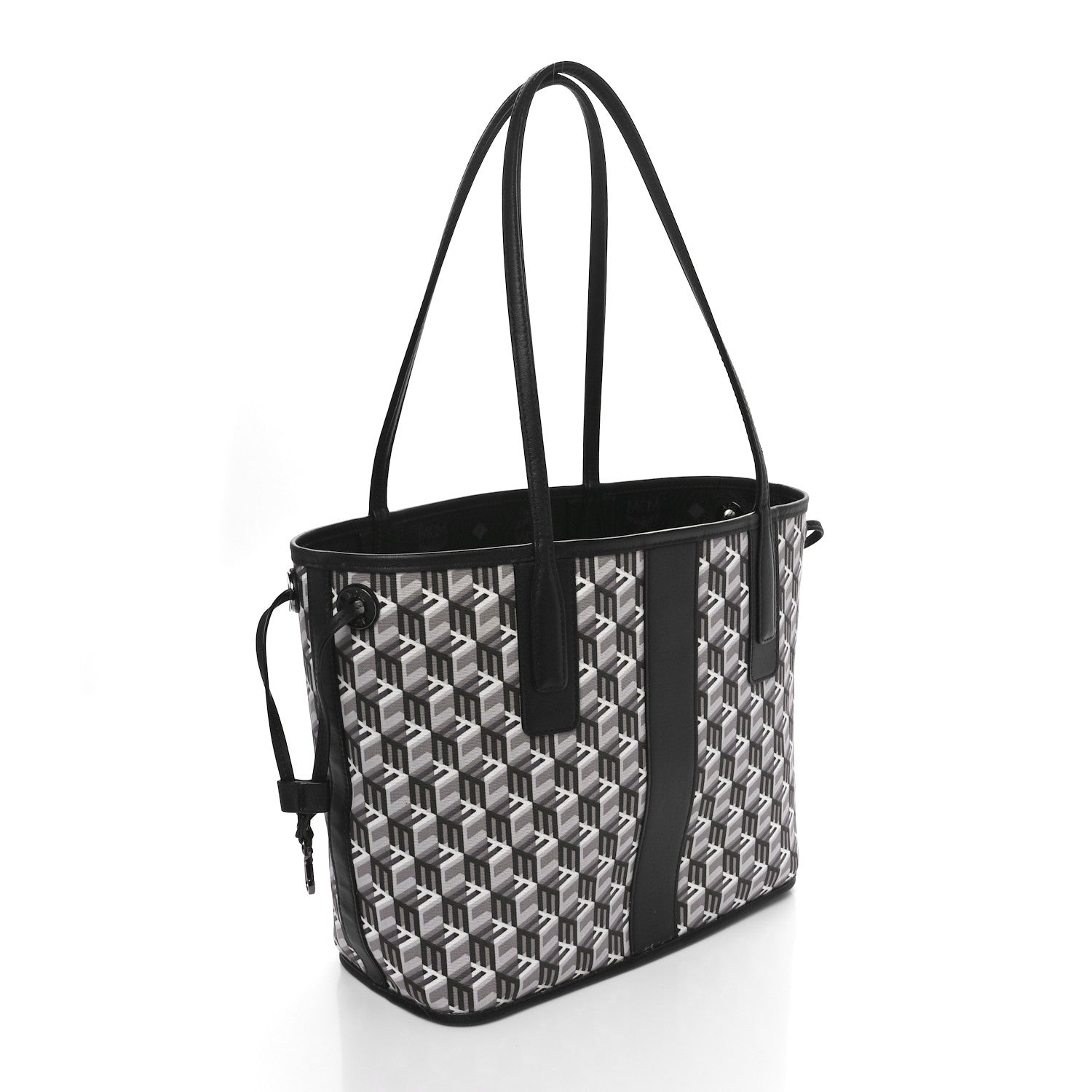 MCM Visetos Small Liz Reversible Shopper Tote Black 6 of 16