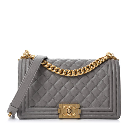 Chanel Caviar Quilted Medium Boy Flap Grey 1 of 12