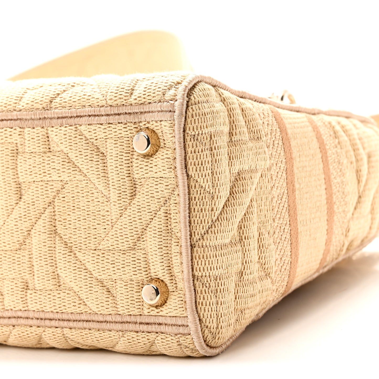 Raffia Woven 3D Embroidered Medium Lady D-Lite Natural Black