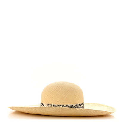 Hermes Straw Brides De Gala Panama Carrousel Hat 56 Naturel Ecru Black 4 of 8