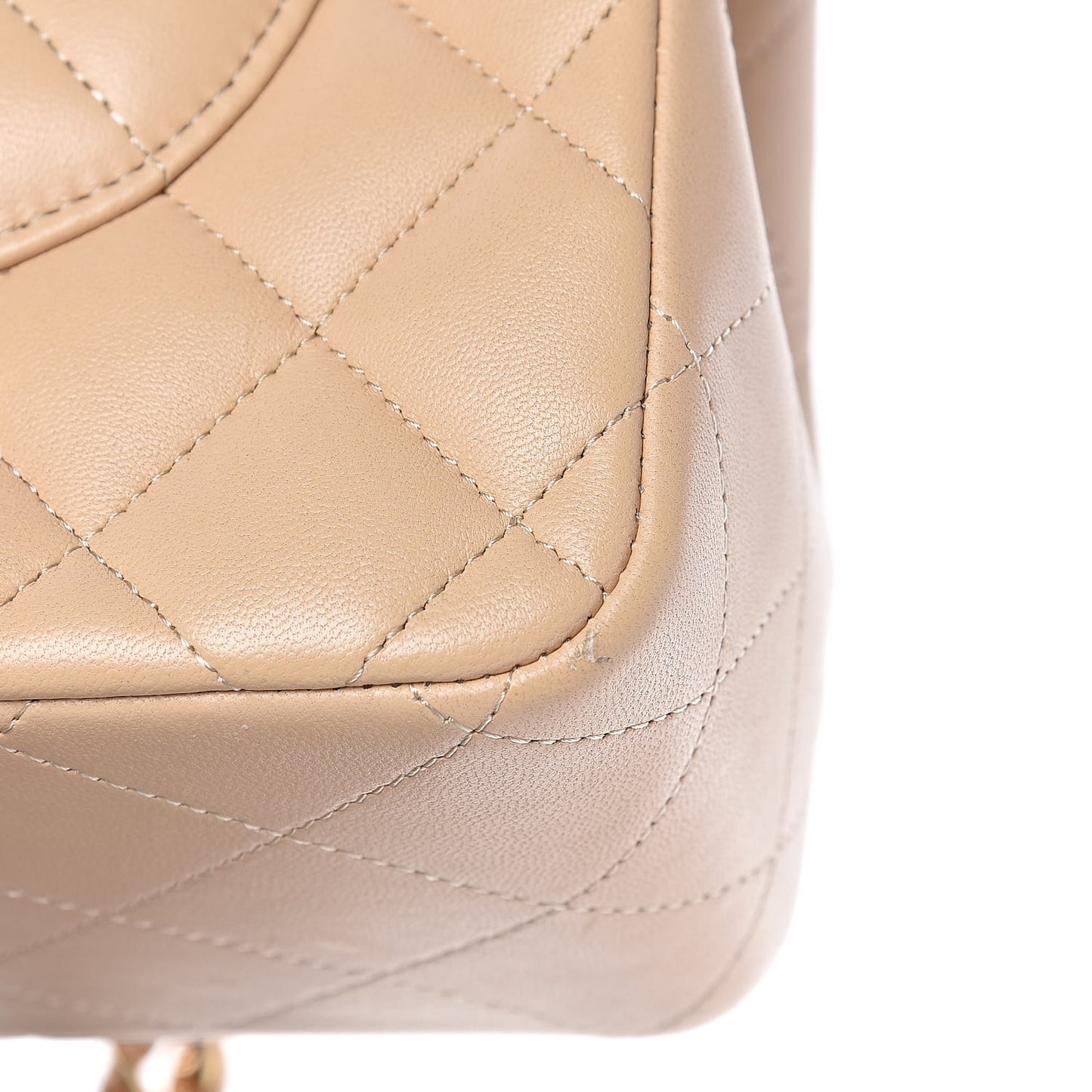 Lambskin Quilted Jumbo Double Flap Beige Clair