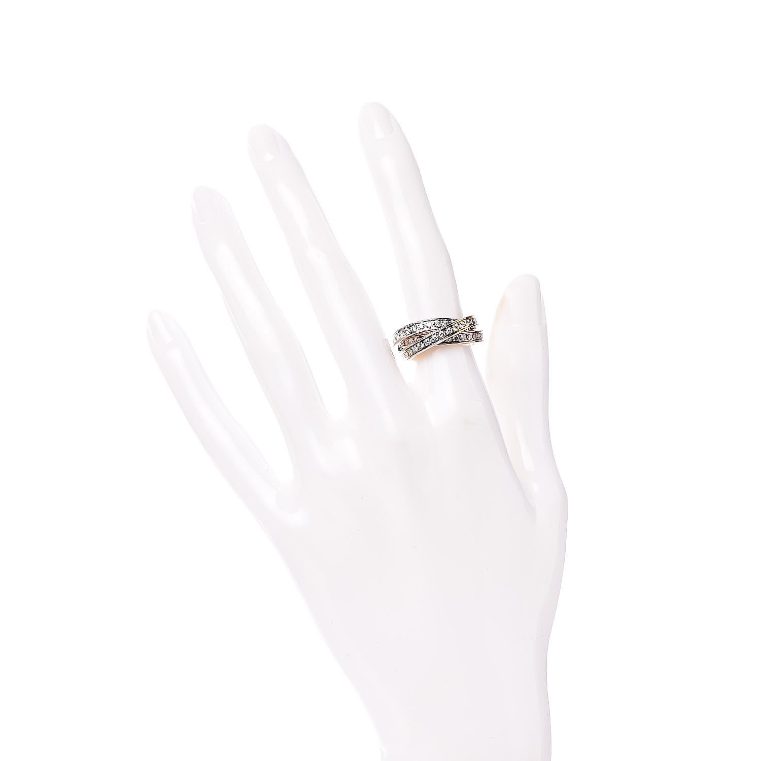 Cartier 18K Pink Yellow White Gold Diamond Trinity Ring 51 5.75 2 of 6