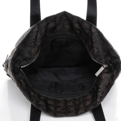 Chanel Nylon Medium Travel Tote Black Brown 5 of 14