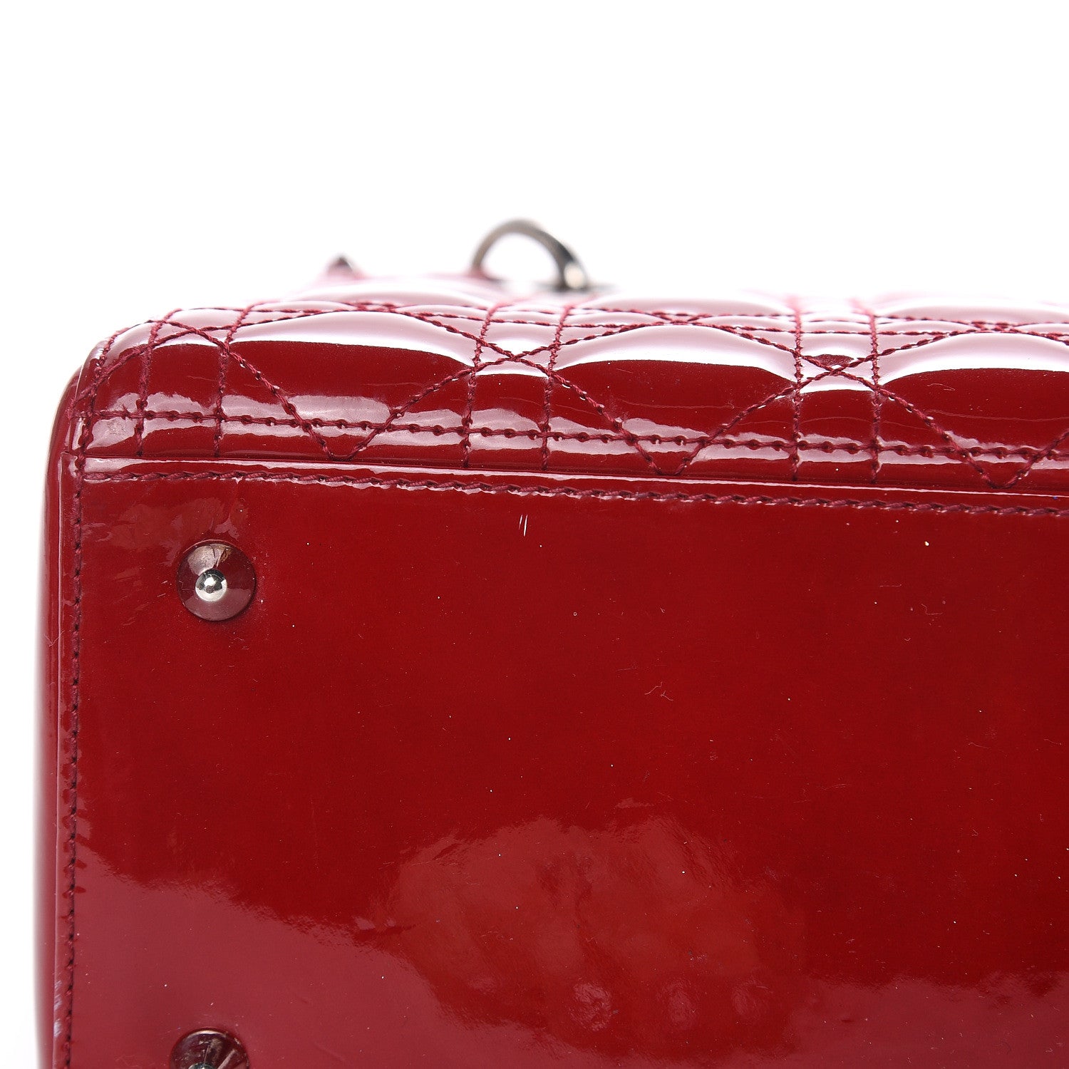 Christian Dior Patent Cannage Medium Lady Dior Red 10 of 12