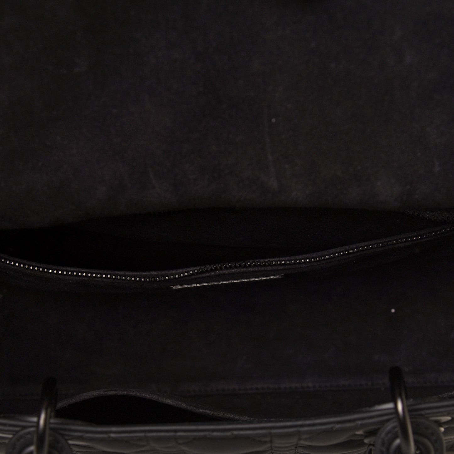 Ultra Matte Calfskin Cannage Large Lady Dior Black