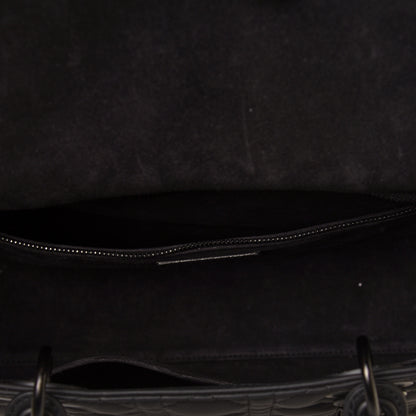 Christian Dior Ultra Matte Calfskin Cannage Large Lady Dior Black 6 of 12