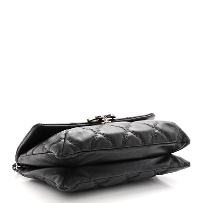 Chanel Calfskin Quilted Double Stitch Hamptons Clutch with Chain Black 4 of 10