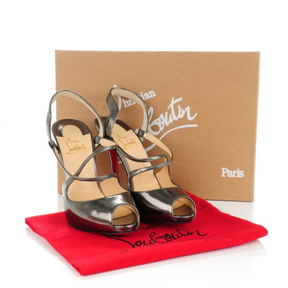 Christian Louboutin Metallic Gloss Cross Street 120 Sandals 37.5 Lichen 8 of 8