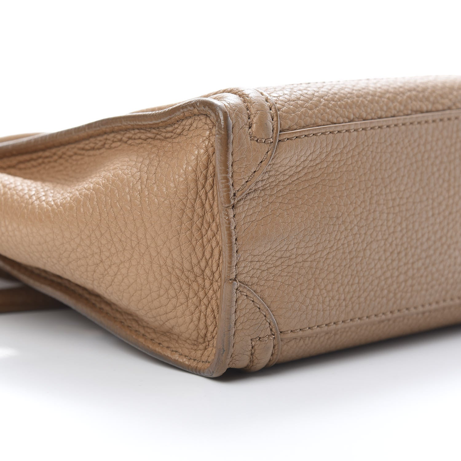 Celine Drummed Calfskin Nano Luggage Camel 9 of 13