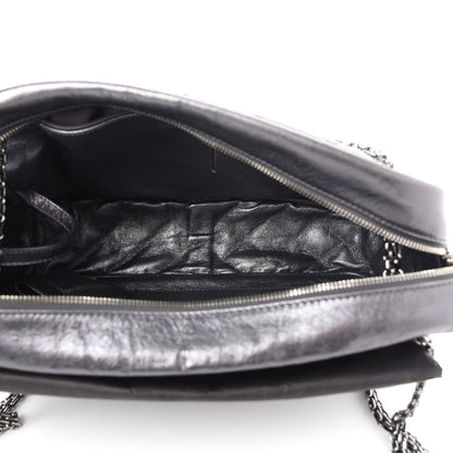 Chanel Metallic Aged Calfskin Quilted Large Reissue Camera Case Silver 5 of 9