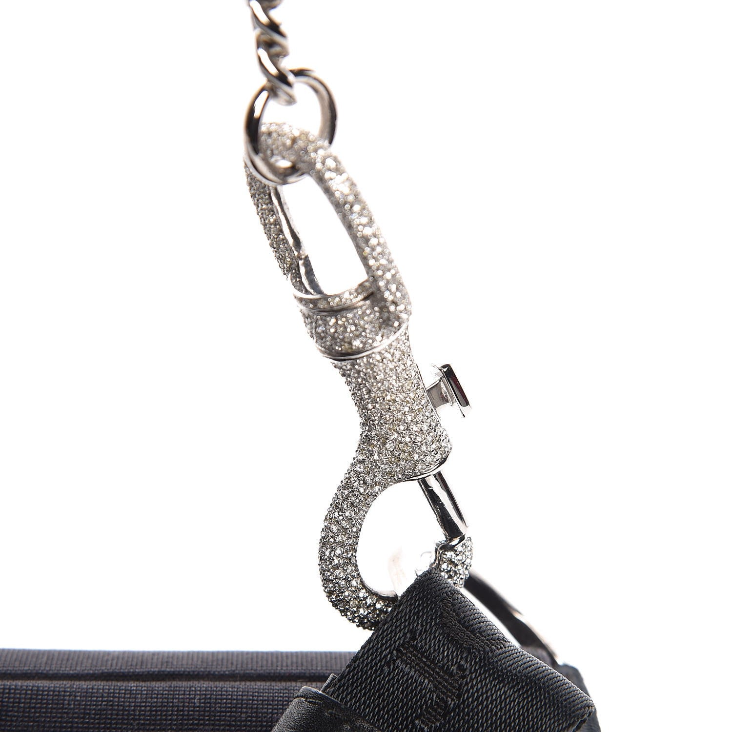 Christian Dior Silk Jersey Crystal Hardcore Clutch Black 8 of 13