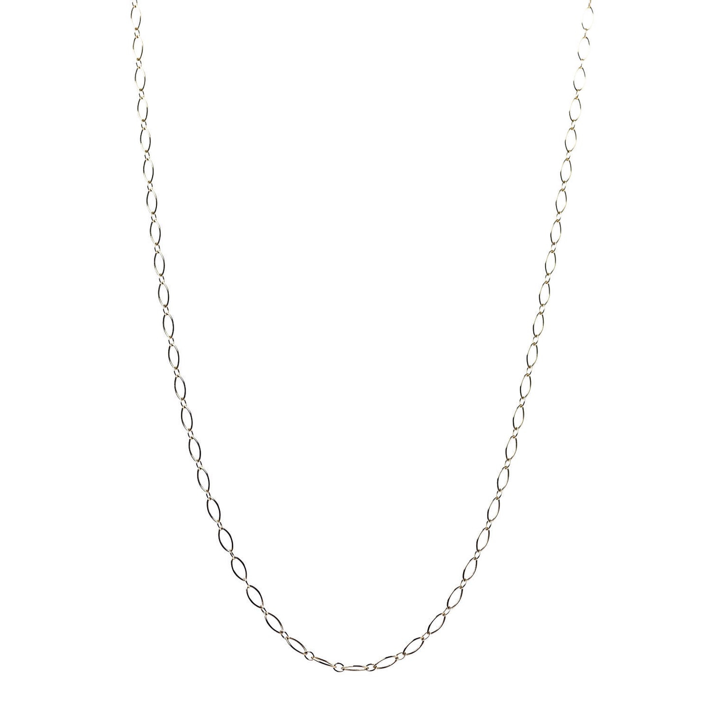 18K Yellow Gold Oval Link Chain Necklace 18"