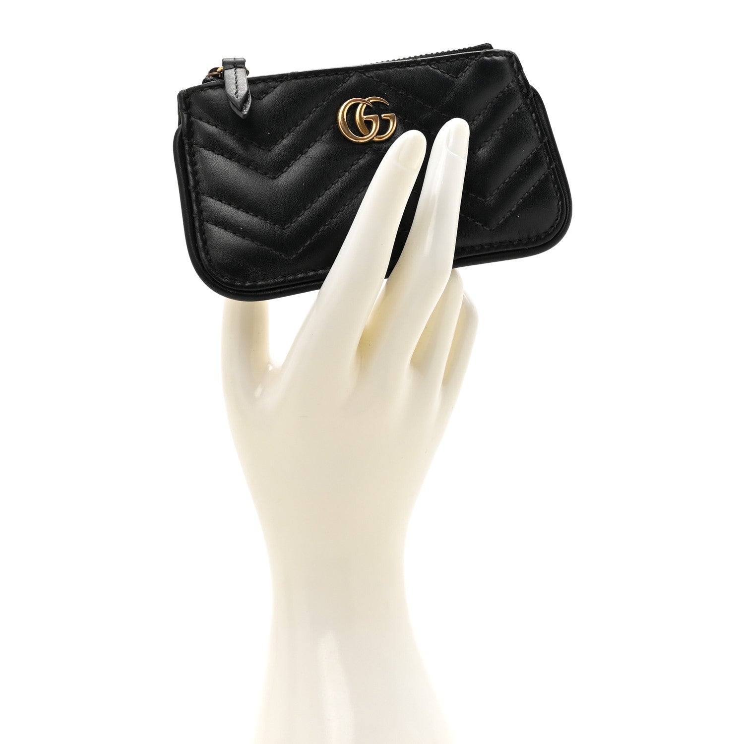 Gucci Calfskin Matelasse GG Marmont Key Case Black 2 of 11