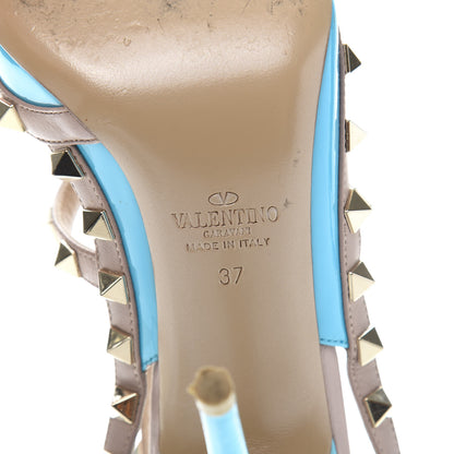 Valentino Garavani Patent Rockstud Ankle Strap 100mm Pumps 37 Parrot Poudre 7 of 7