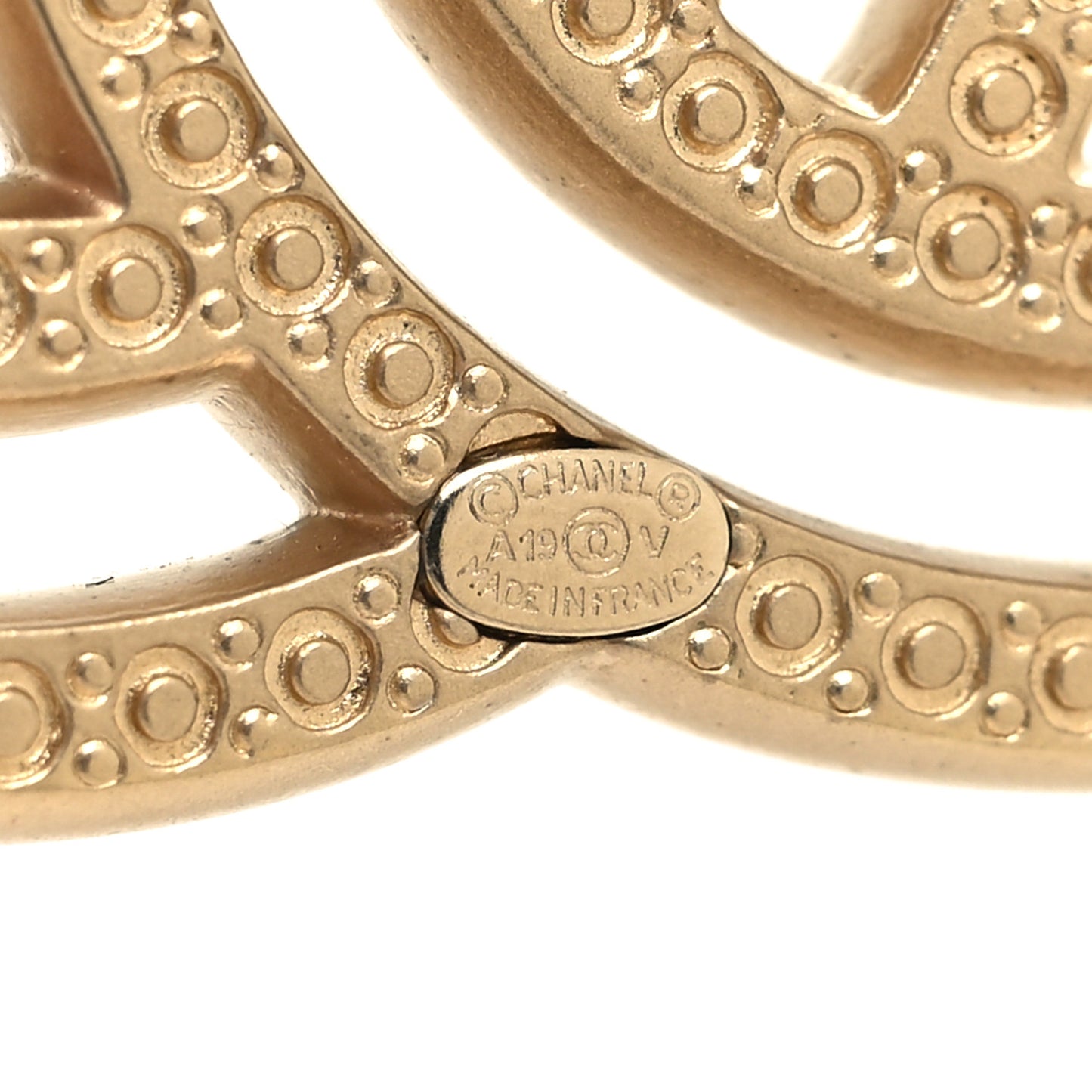 Crystal CC Brooch Light Gold