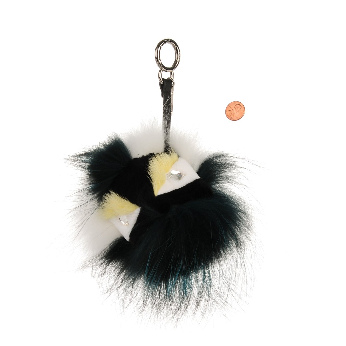 Fox Mink Fur Swarovski Strangee Monster Bag Charm Multicolor