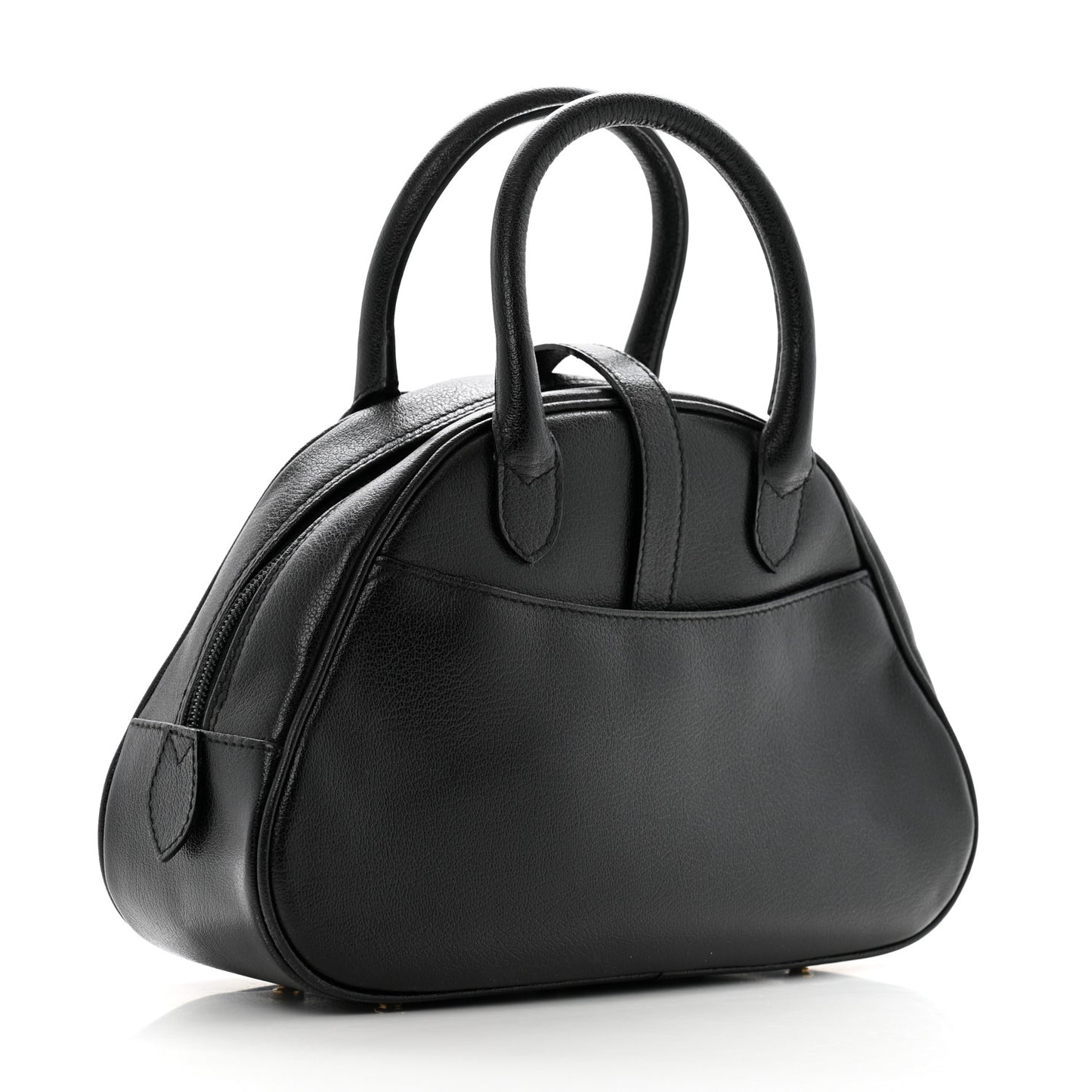 Calfskin Saddle Bowler Black