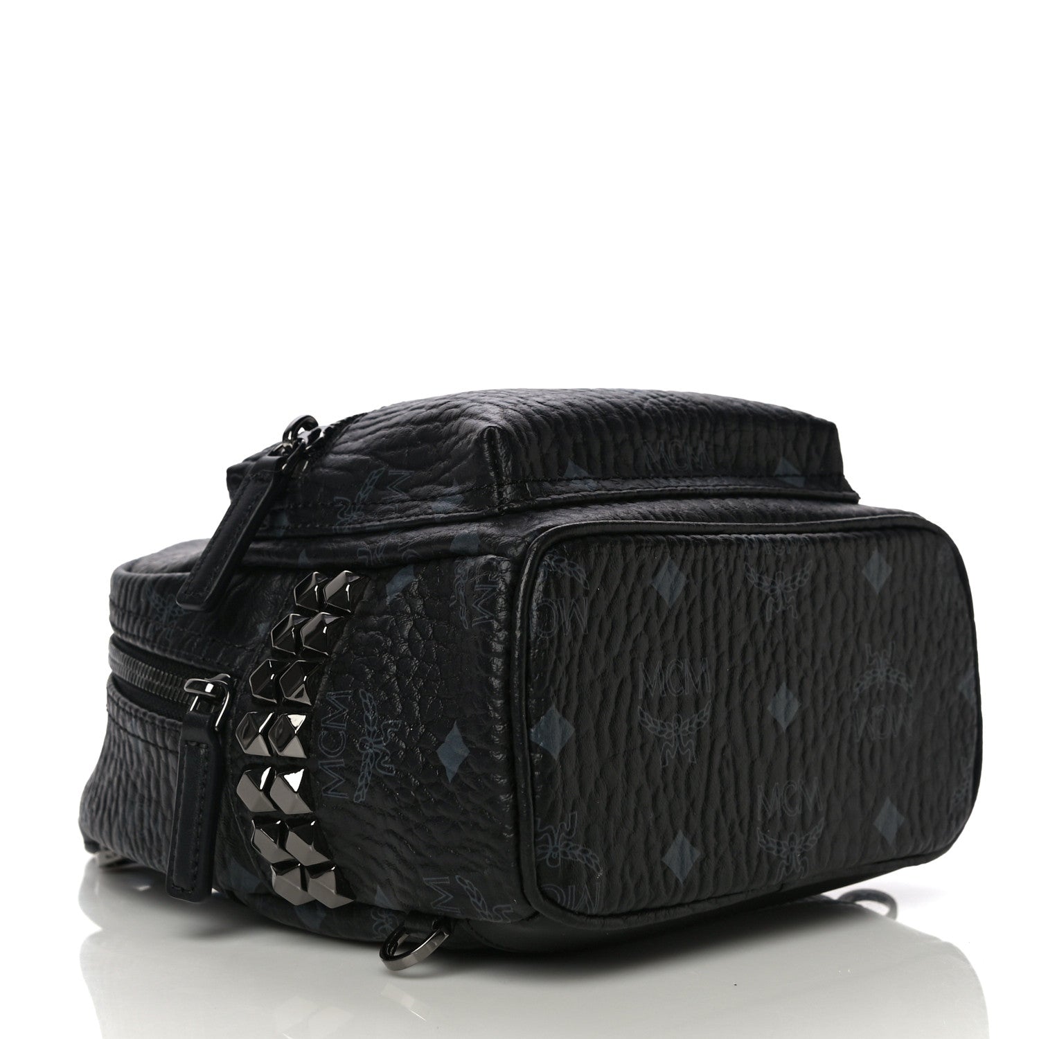 MCM Visetos Side Stud X-Mini Stark Bebe Boo Backpack Black 4 of 10