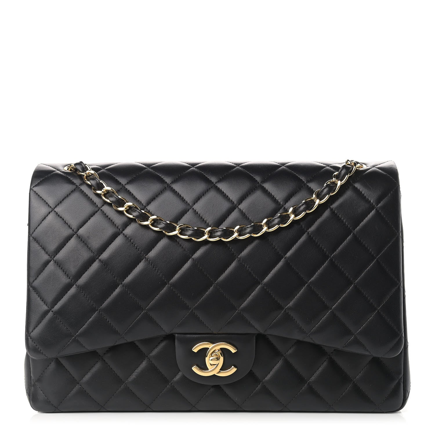 Chanel Lambskin Quilted Maxi Double Flap Black 1 of 17