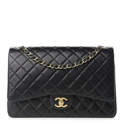 Chanel Lambskin Quilted Maxi Double Flap Black 1 of 17
