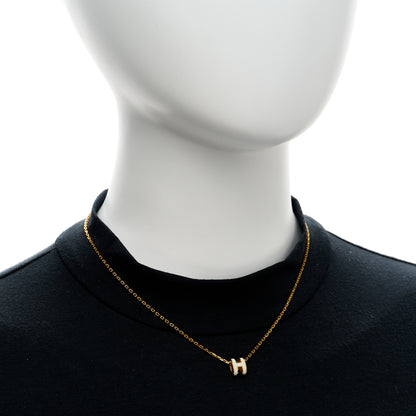 Hermes Lacquered Gold Mini Pop H Pendant Necklace White 2 of 7