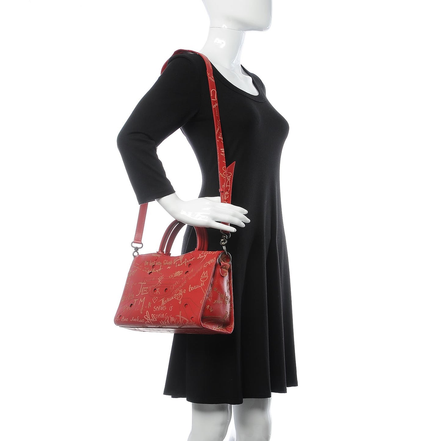 Calfskin Love Perforated Blackout Hardware S City Rouge Profond