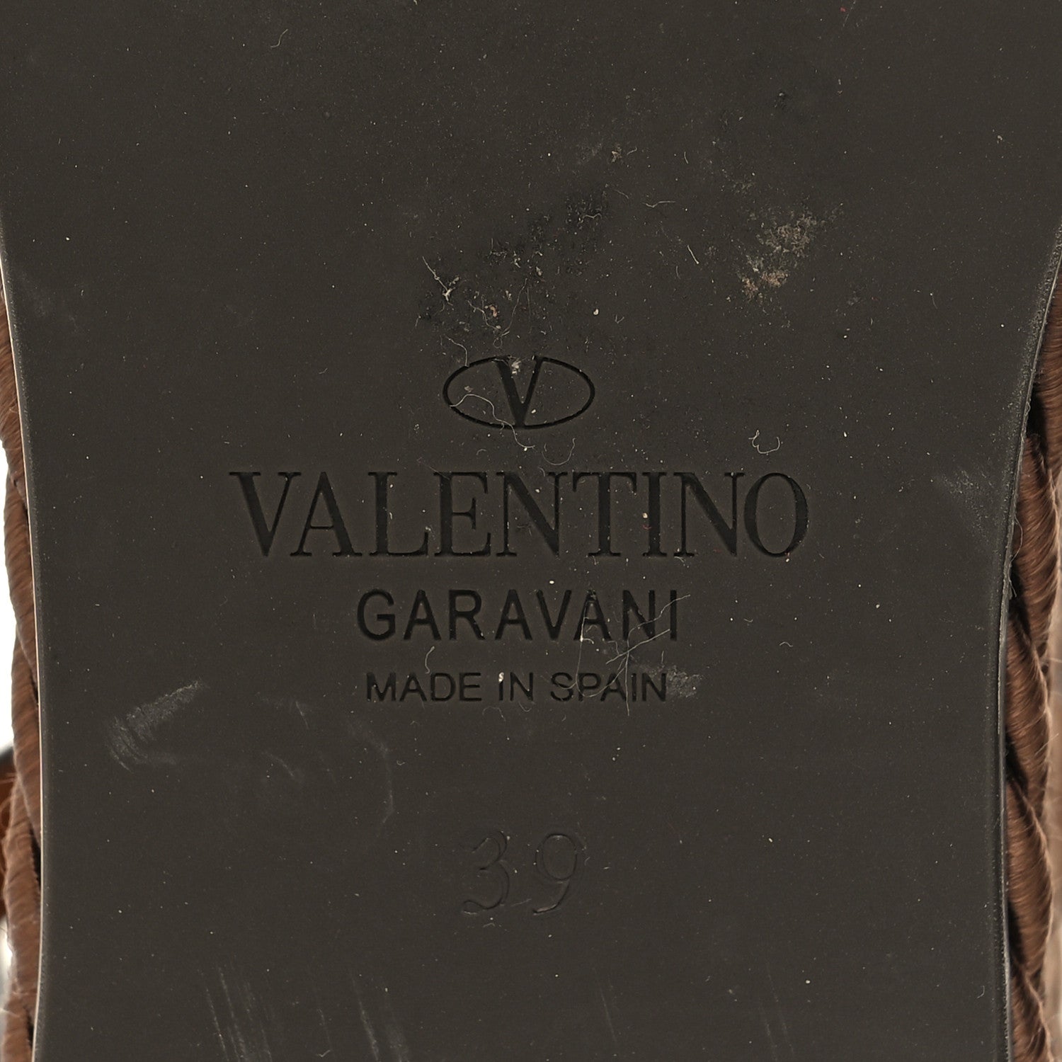 Valentino Garavani Calfskin Rockstud Torchon Espadrille 25/115mm Wedge Sandals 39 Cuoio 7 of 10