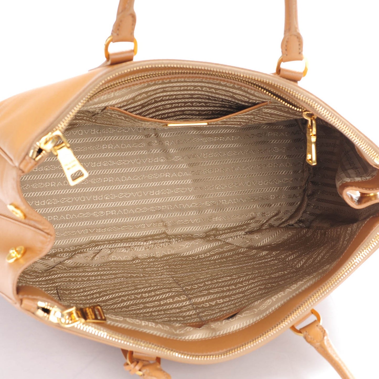 Saffiano Large Galleria Double Zip Tote Cannella