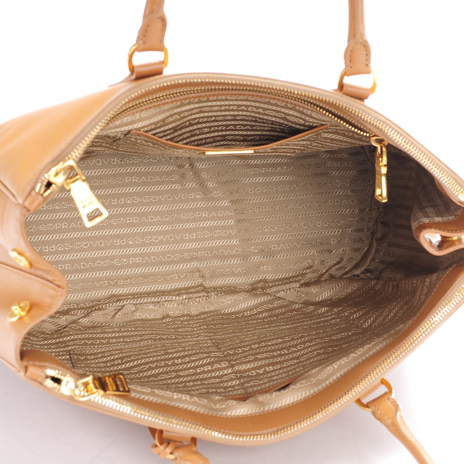 Prada Saffiano Large Galleria Double Zip Tote Cannella 5 of 9