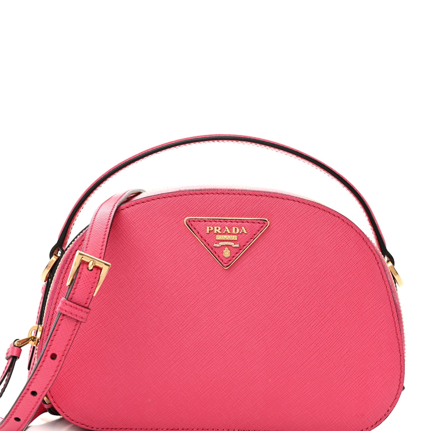 Saffiano Lux Odette Crossbody Magenta