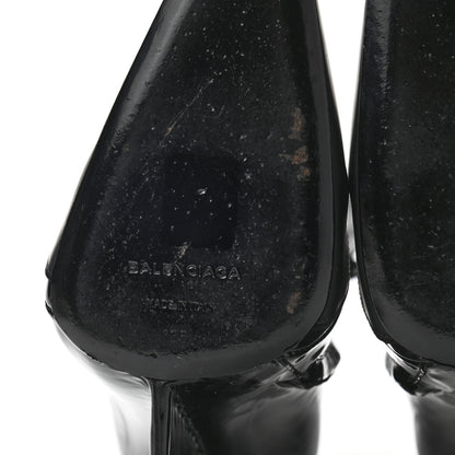 Balenciaga Patent Calfskin Scuba Wedge Ankle Boots 35 Black Gray 6 of 9