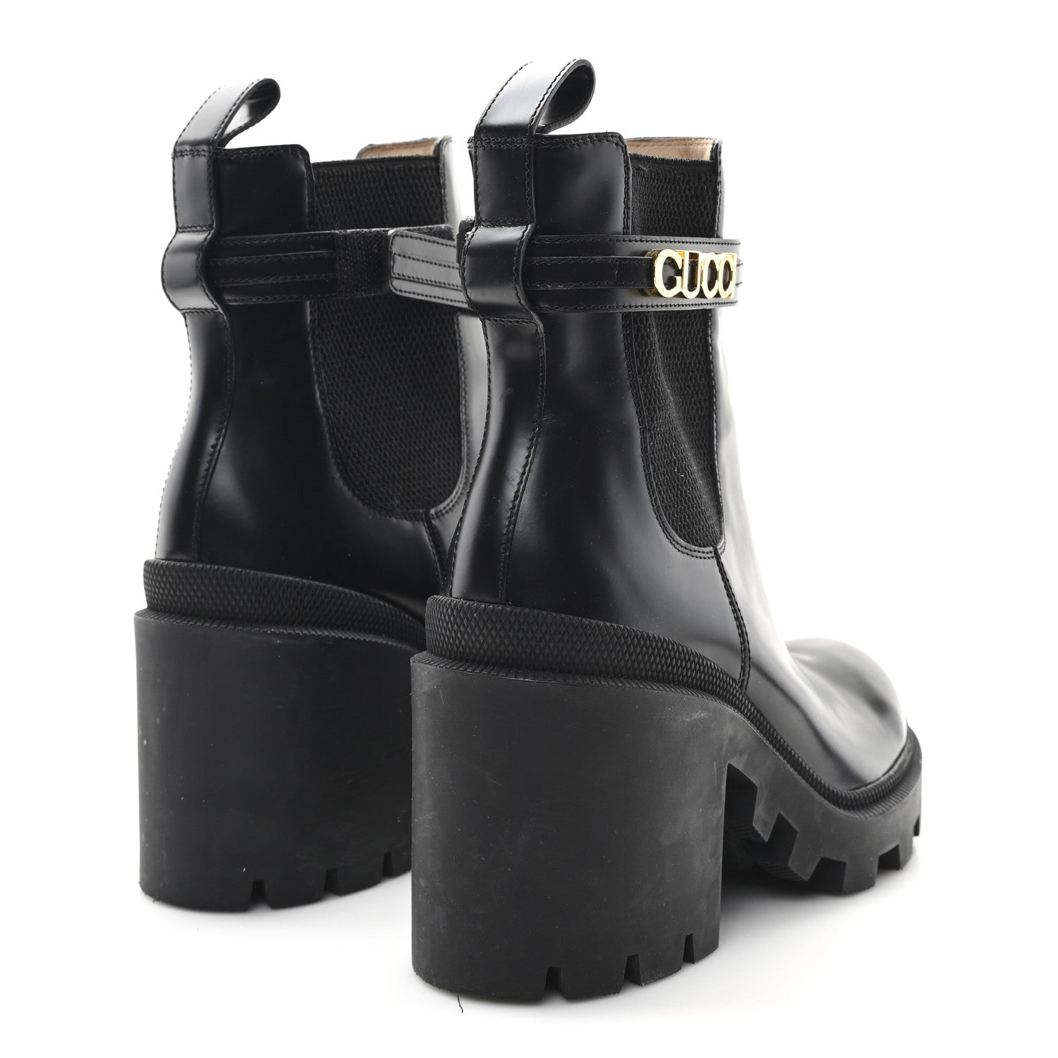 Gucci Magnum Calfskin Logo Ankle Boots 38.5 Black 5 of 10