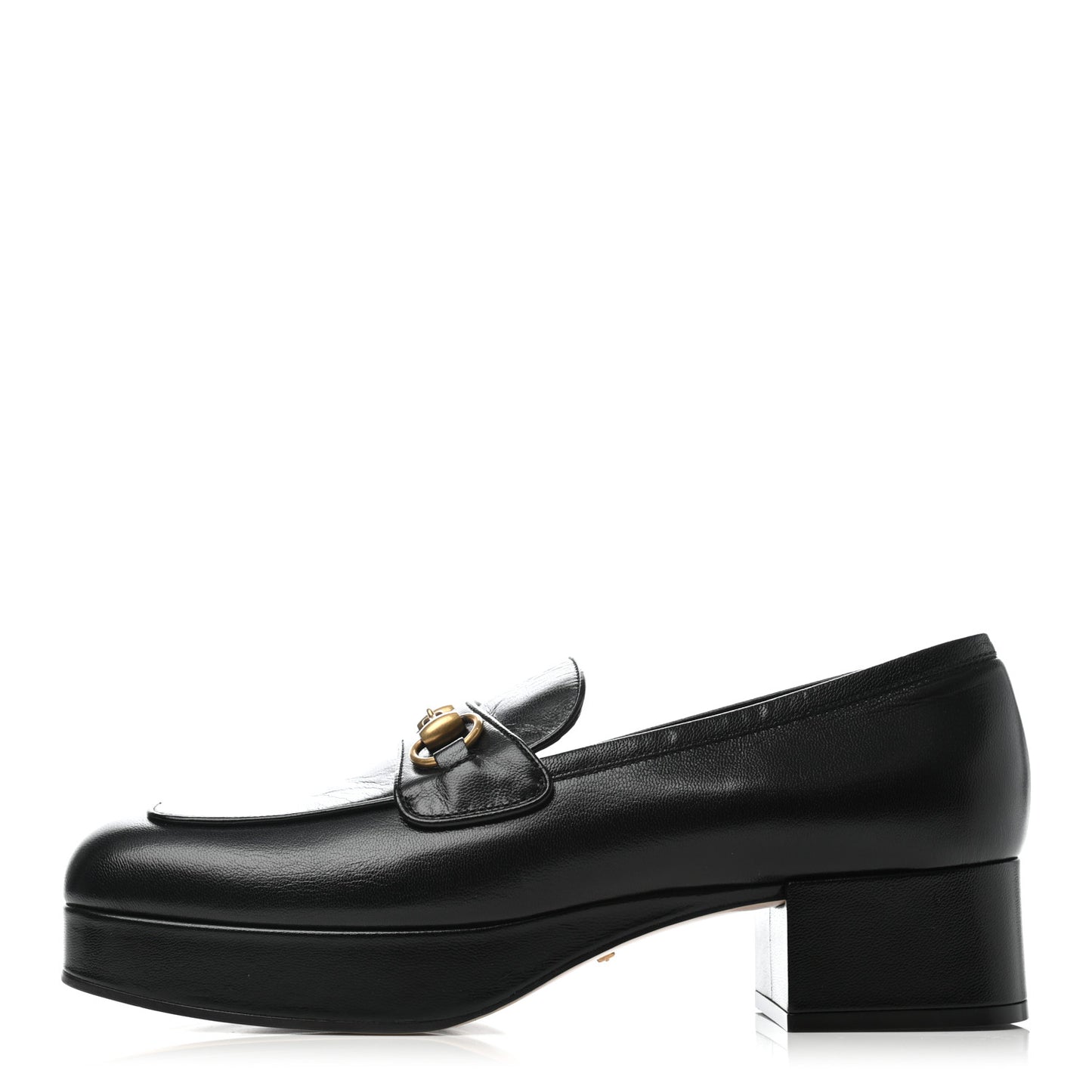Goatskin Houdan Platform Loafers 41 Black