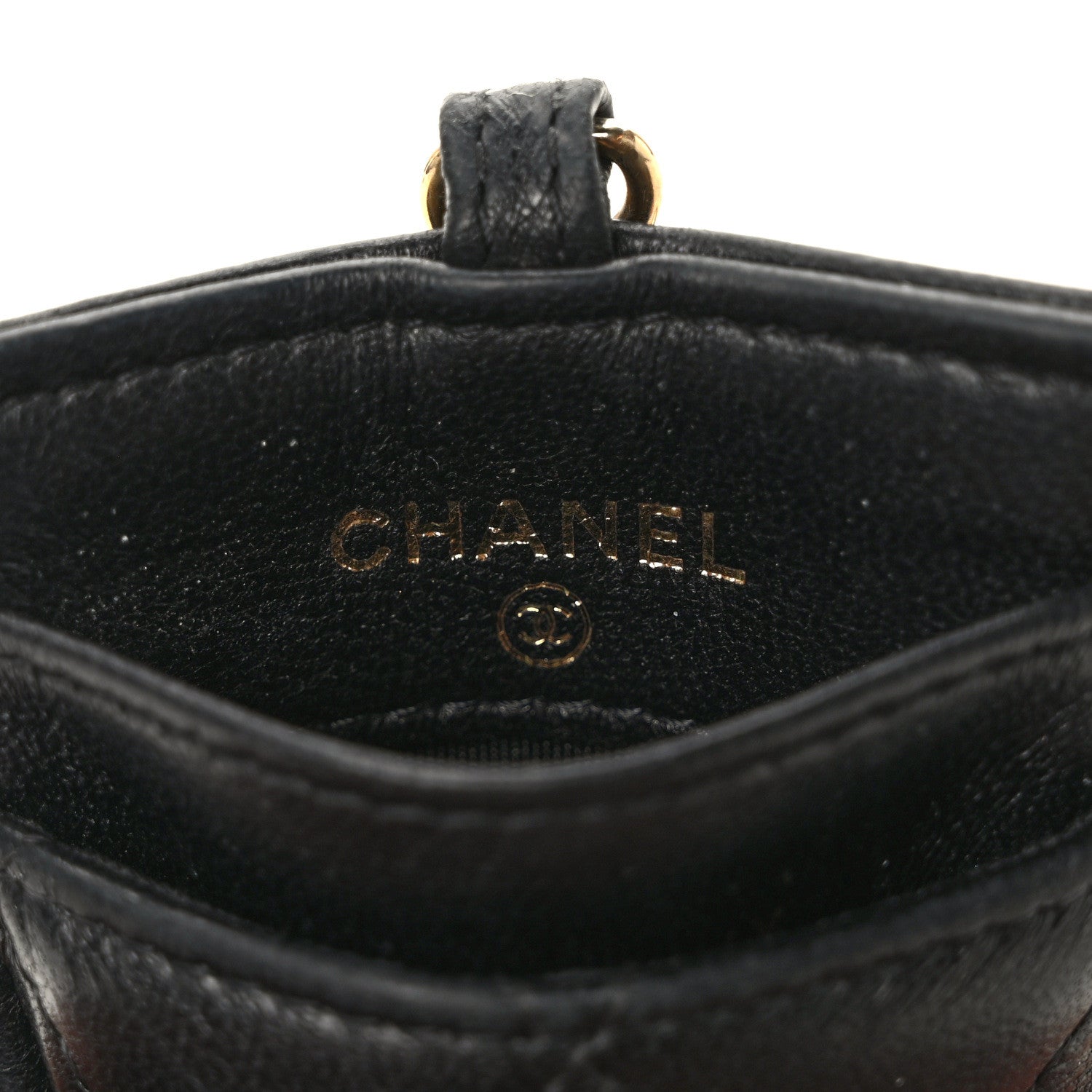 Chanel Lambskin Quilted Card Holder On Chain Black 5 of 8