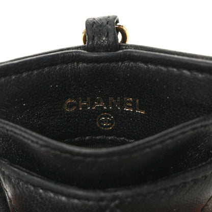 Chanel Lambskin Quilted Card Holder On Chain Black 5 of 8