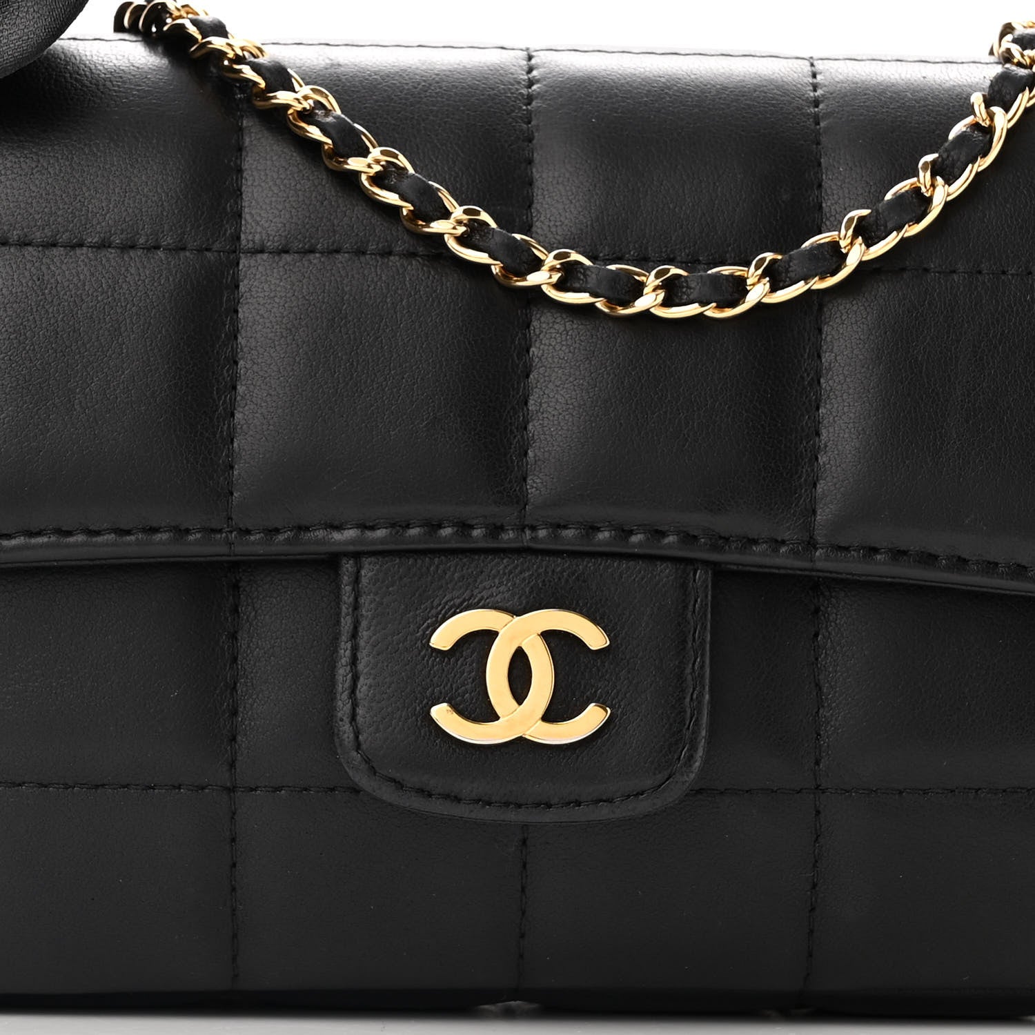 Chanel Lambskin Quilted Mini Chocolate Bar Camellia Flap Black 8 of 11